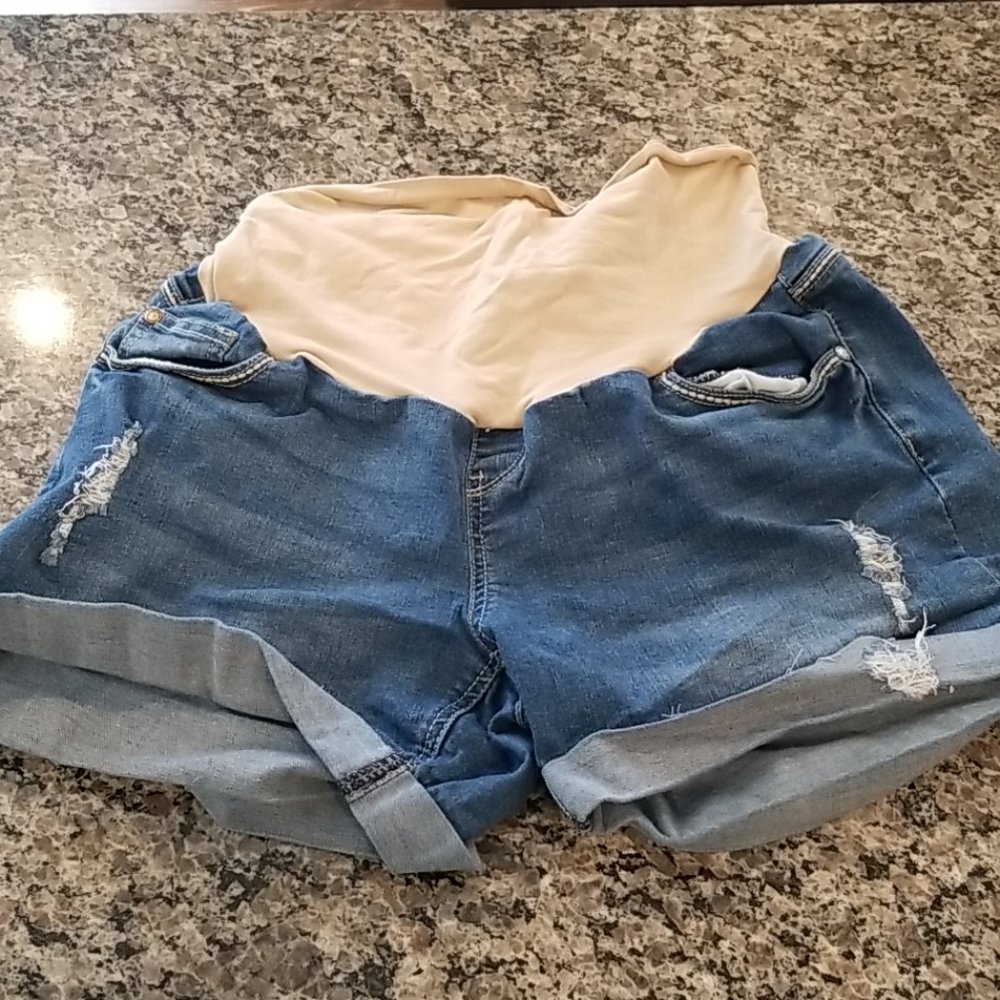 Maternity jean shorts